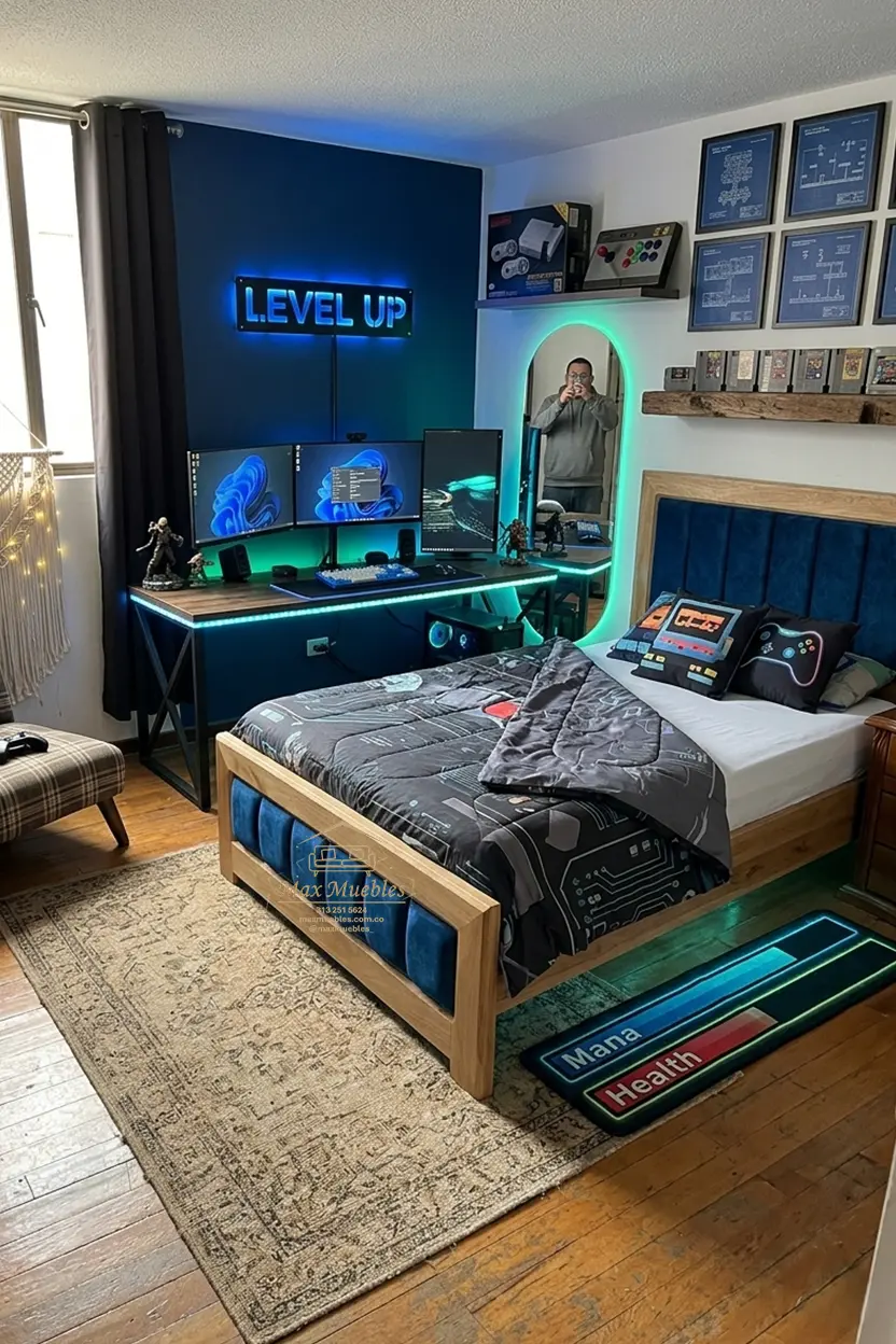 Cama Tapizada Flor Morado